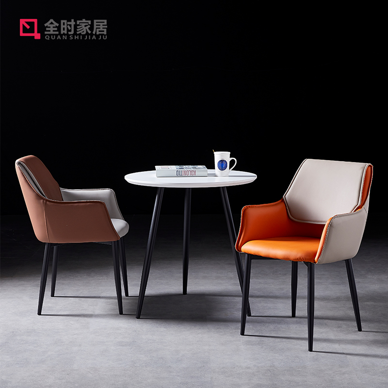伊姆斯休闲圆桌简约接待洽谈桌椅组合奶茶店小方桌子长方形会客桌 - 图1