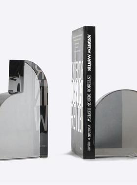 现代创意几何水晶书挡家居书房桌面简约摆件样板房售楼处软装饰品