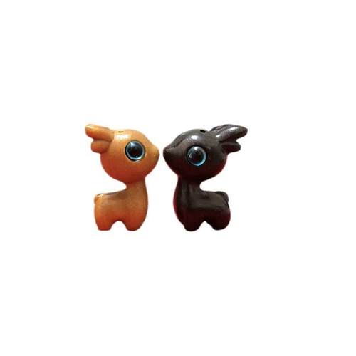 绿檀小萌鹿紫檀木黑檀木彩绘木diy饰品配件吊坠钥匙扣车挂件 - 图3