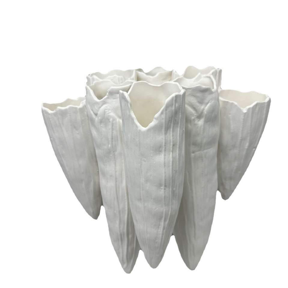 家通复古风陶瓷花瓶仿真花器样板间客厅餐桌茶几果盘装饰摆件组合 - 图3