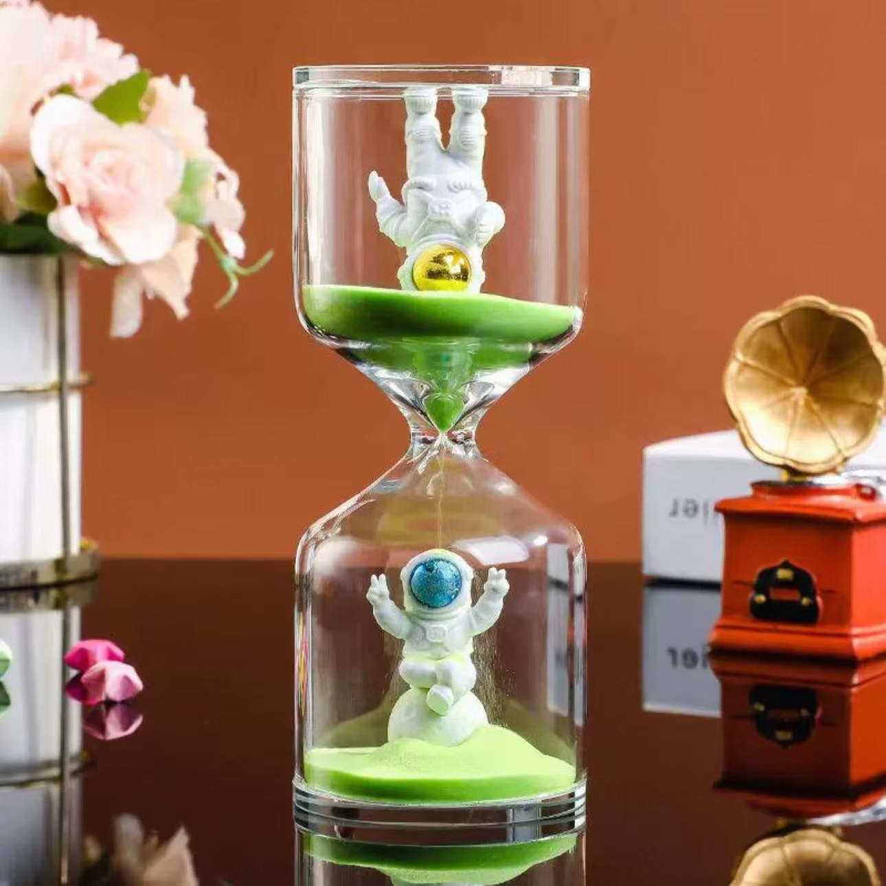 太空人宇航员圣诞节摆件沙漏计时器儿童3/5/10分钟时间简约流沙,淘宝优惠券,粉丝福利购,淘宝优惠卷
