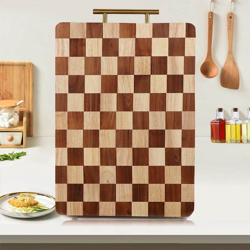 网红棋盘格菜板家用防霉抗菌食品级实木榫卯切菜案板厨房水果砧板,淘宝优惠券,粉丝福利购,淘宝优惠卷