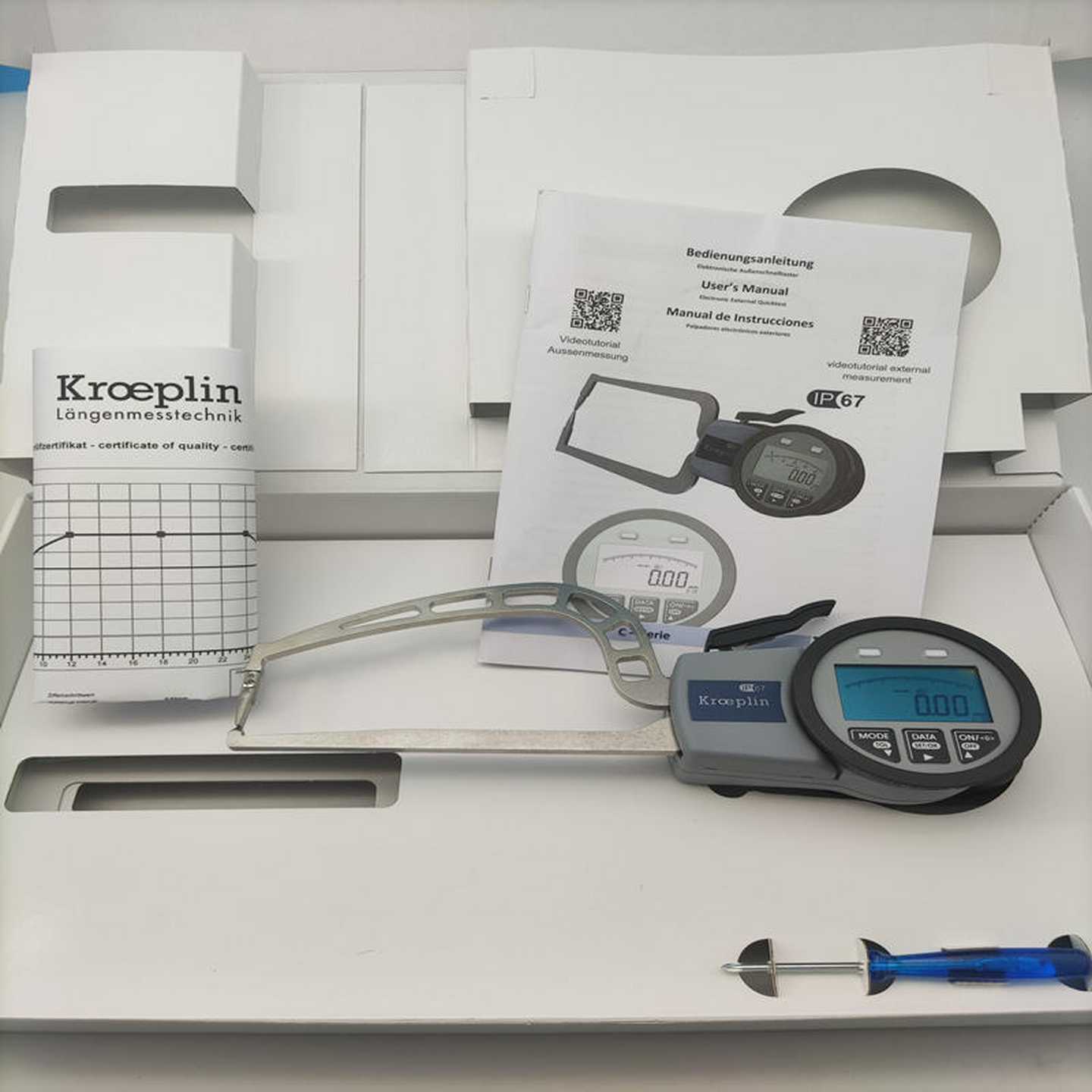 德国kroeplinh数显管壁厚卡规K3R30S电子式外测卡规C3R30S正 - 图1