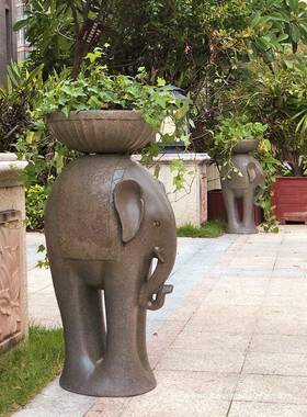 创意风水花盆庭院阳景观装饰台件店盆面2006-200花园布置景仿摆石