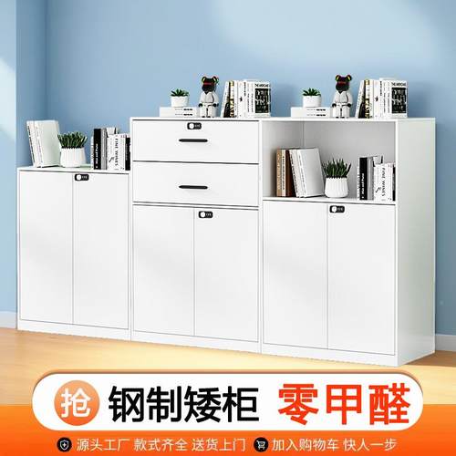 印钢制隔断办公室带抽屉柜储物柜组合矮柜密码锁柜书打机柜1090资 - 图0