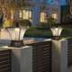 New all-copper solar door post lamp outdoor waterproof villa wall headlight simple modern garden long column lamp