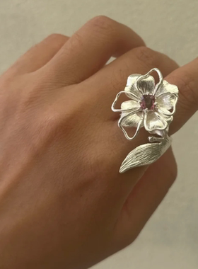 幸识原创设计999纯银花丛戒指