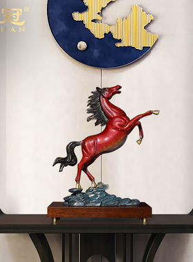 纯铜马摆件客厅招财马到成功办公室中式家居装饰工艺乔迁开业礼品