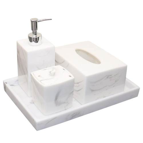 酒店样板房浴室收纳生托盘套装HPN件卫间乳液件分装摆空瓶纸巾盒 - 图2