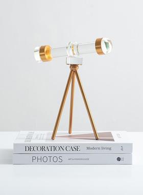 现代无障碍豪华三角平衡摆件客厅咖啡桌陈设房子样板房书房桌面几