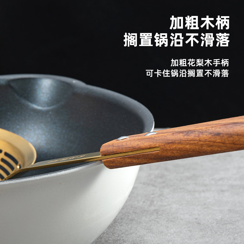 沃德百惠不锈钢漏勺304家用厨房捞面油炸沥水饺子大号笊篱网捞勺