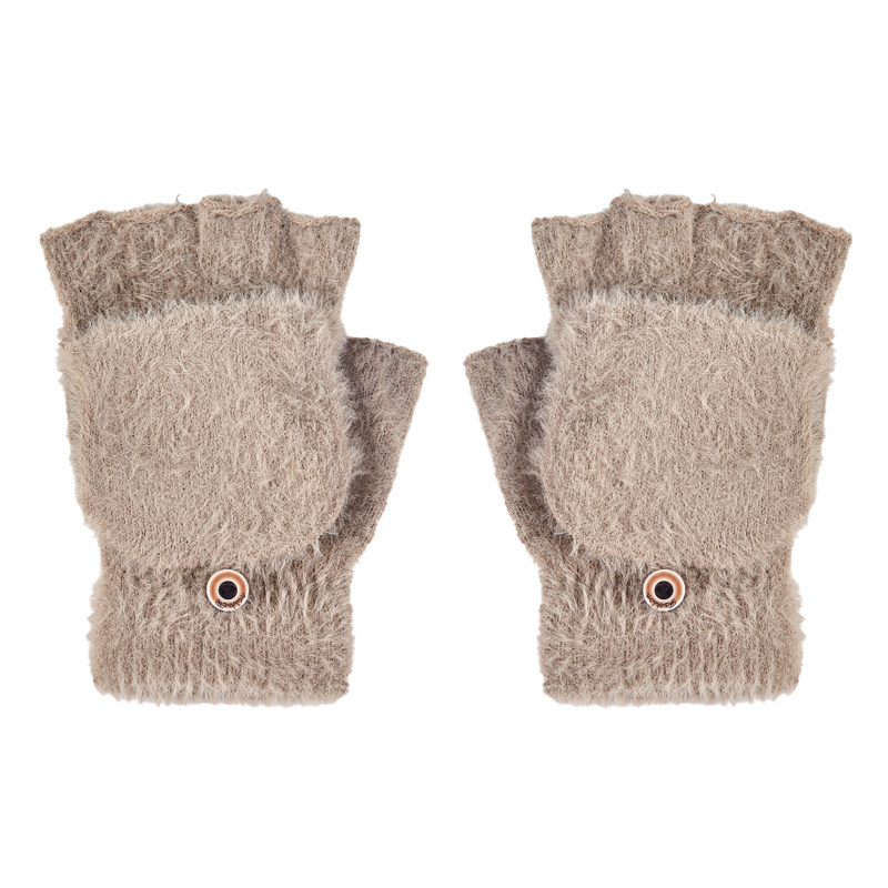 半指手套毛绒针织保暖翻盖露指头漏指半截毛线男女学生写字触屏,淘宝优惠券,粉丝福利购,淘宝优惠卷