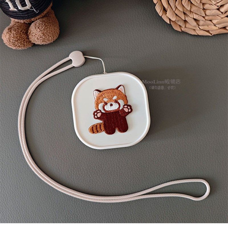 高级刺绣牙套盒带镜透气便携挂绳隐形假牙清洁盒正畸保持器收纳盒,淘宝优惠券,粉丝福利购,淘宝优惠卷