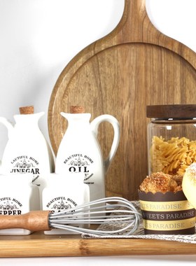 样板房间厨房摆件橱柜饰品陶瓷仿真食物蛋糕组合简约花艺软装摆设