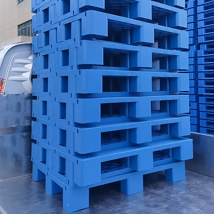 1007平板九脚塑料托盘仓库垫板防潮板小型8060九脚垫板1006加钢管 - 图0