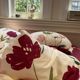 American pastoral colorful small flower thickened and furred four-piece set cotton 1.5m1.8 quilt cover single warm autumn and winter