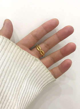 新款钛钢开口贝壳戒指女士潮流男款不锈钢简约跨境热卖批发饰品