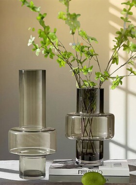 美式装饰玻璃花瓶摆件餐桌客厅插花印象干花北欧风家居创意