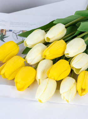 高保湿郁金香仿真花高端婚礼手捧花客厅家居拍摄摆件跨境一件