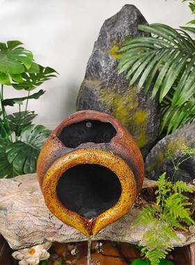 玻璃钢木板板防晒t$*&yyu+排竹石板养古法鱼垫水缸造景置物板装饰