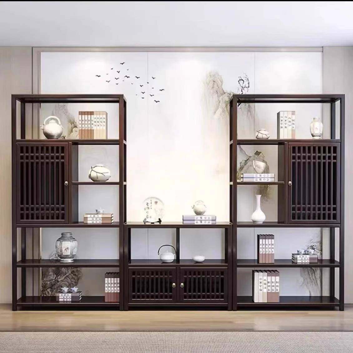 博6509新中式古架木摆件客厅展示装饰品书房茶室组合搭柜配实茶柜,淘宝优惠券,粉丝福利购,淘宝优惠卷