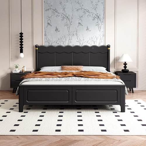 现代简约实木床1.孩5米男女单人床孩HDH复古风1.8小户型米公主儿 - 图2