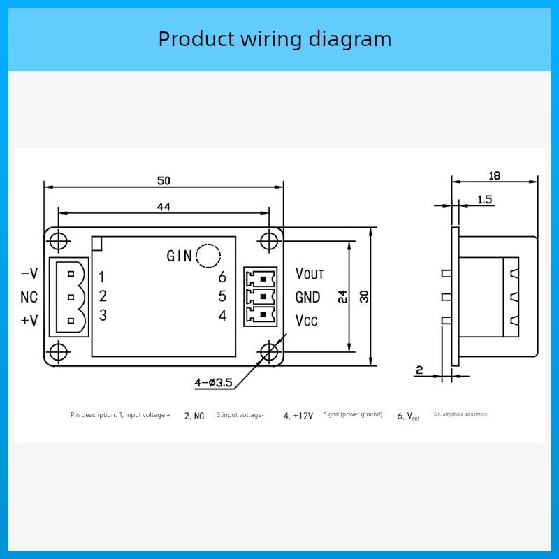 VS1000AT2-P电压传感器测量0.1V-1000V直流线路板接线VS0.1AT2-P - 图1