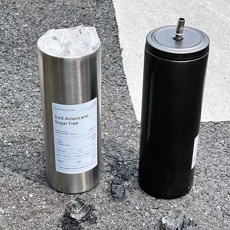 冰美式咖啡杯保温杯保冷不锈钢随行拿铁杯子新款带吸管高颜值水杯 - 图2