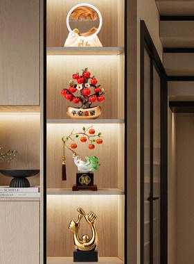 新中式玉白菜发财摆n件轻奢客厅餐边柜玄关电视柜办公室装饰品