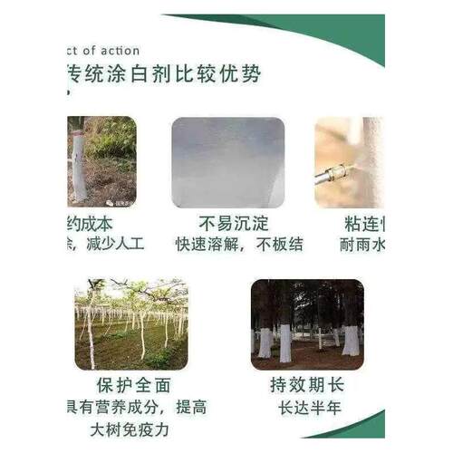 果树涂白剂树木树干杆大树刷白防虫防冻抗病防寒杀菌防冻石灰粉剂 - 图2