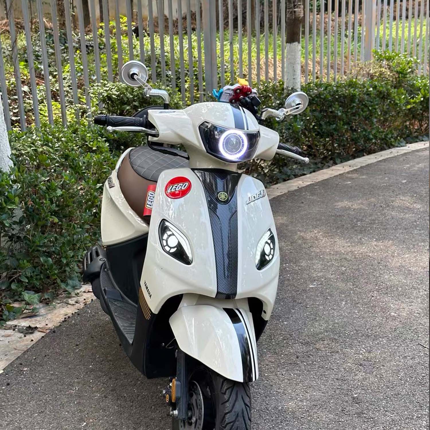 适用雅马哈新福喜夜行者AS125反光镜 巧格i125 福喜100改装后视镜 - 图1