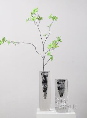 创意简BBO灰约色琉璃花瓶样板玄关酒柜马醉木房绿植绿鲜花水培装