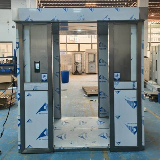 Fully automatic intelligent sliding door and cargo shower room manufacturer direct supply of dust-free workshop cargo passage stainless steel air shower room
