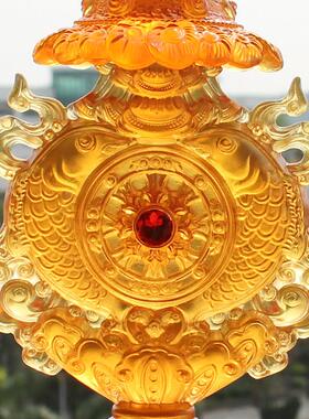 藏式琉璃八吉祥合集摆件密宗七政八宝八瑞物五妙欲八供法器佛供具