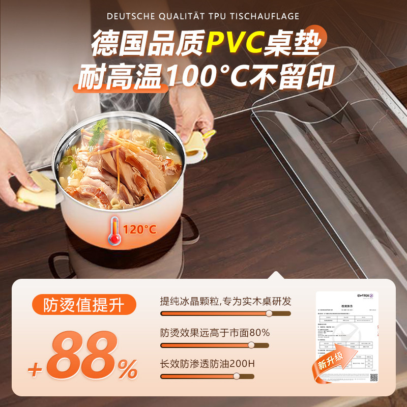 进口透明桌垫pvc软玻璃桌布免洗防油防水防烫茶几餐桌保护垫,淘宝优惠券,粉丝福利购,淘宝优惠卷