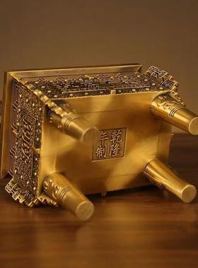 铜鼎摆件鼎盛千秋四方鼎黄铜司母戊鼎香炉鼎家居店铺公司开业礼品