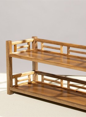 金丝楠茶水架实木中式桌面小型茶杯茶具收纳架茶桌茶壶红木置物架