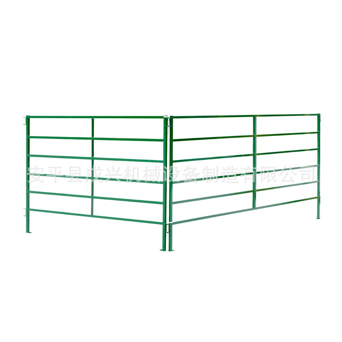 双排立柱加厚热镀锌喷塑方管两侧快速连接扣耳各尺寸定制畜牧围栏 - 图0