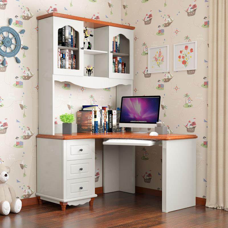 电脑MCN书桌带书架组台合地中海家用式转角书桌桌写字儿童台学习,淘宝优惠券,粉丝福利购,淘宝优惠卷