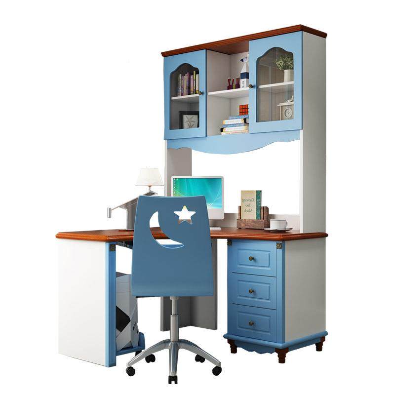 电脑MCN书桌带书架组台合地中海家用式转角书桌桌写字儿童台学习,淘宝优惠券,粉丝福利购,淘宝优惠卷