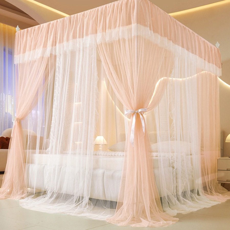 A类双层纱落地宫廷蚊帐双人家用公主风1米8床老式1米5带支架纹帐,淘宝优惠券,粉丝福利购,淘宝优惠卷