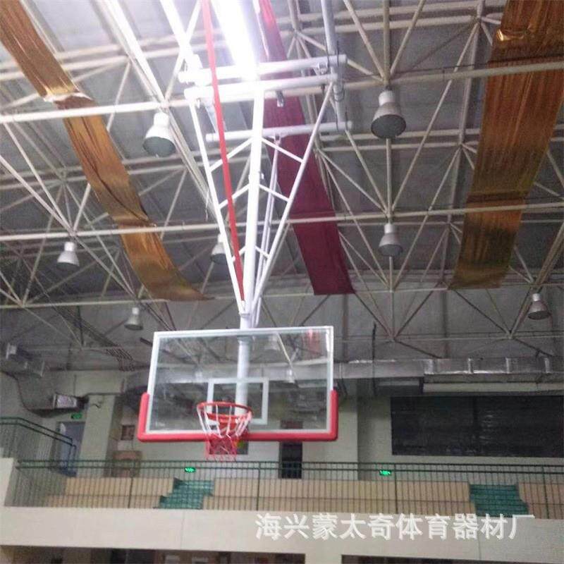电动折叠篮球架吊顶悬挂篮球架室内成人挂墙式遥控升降篮球架 - 图1