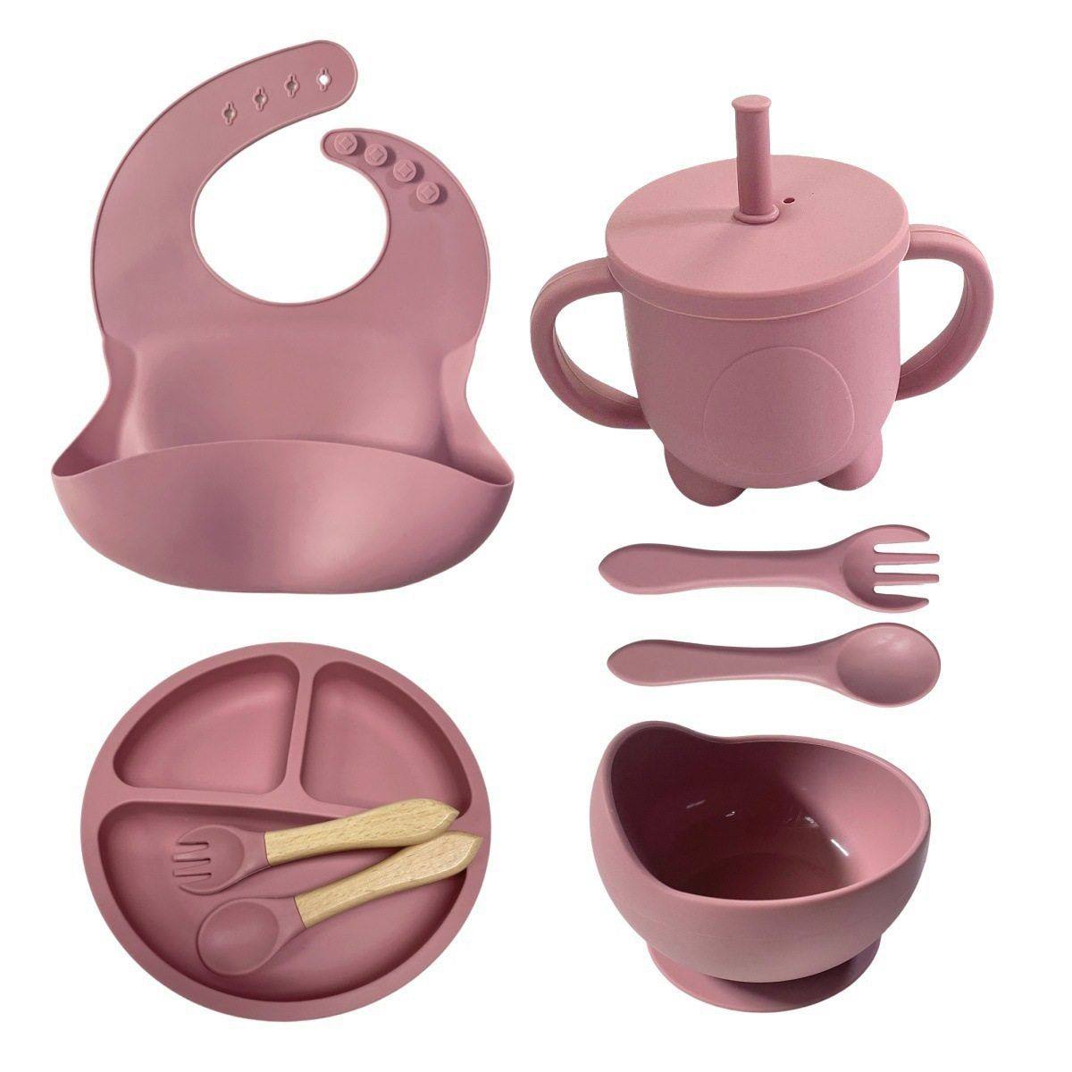 新款硅胶喂养餐具八件套跨境新品婴儿餐具母婴用品,淘宝优惠券,粉丝福利购,淘宝优惠卷