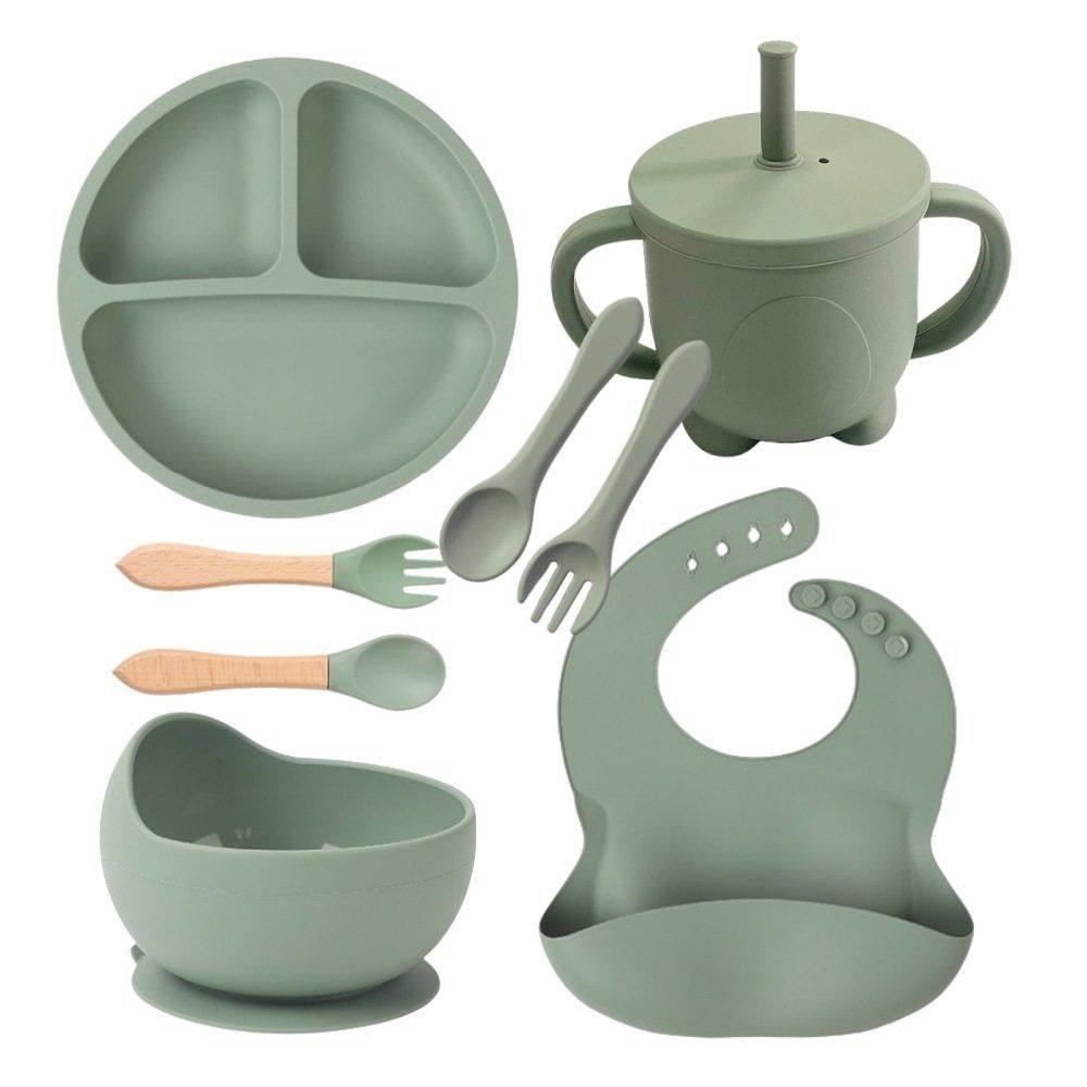 新款硅胶喂养餐具八件套跨境新品婴儿餐具母婴用品,淘宝优惠券,粉丝福利购,淘宝优惠卷