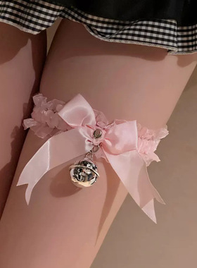 蕾丝蝴蝶结铃铛项链女choker脖子项圈配饰颈带挂脖个性颈链