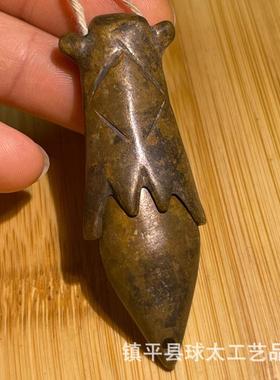 民俗老式红铜针线盒针线筒