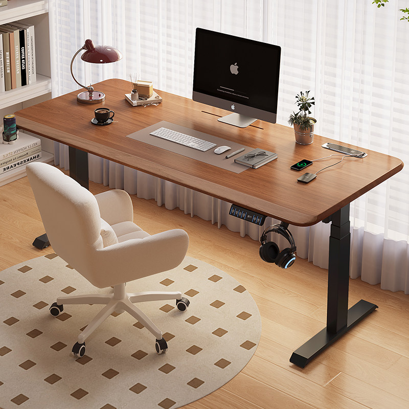 实木电动升降桌台式电脑桌家用卧室学习书桌办公桌子可升降工作台,淘宝优惠券,粉丝福利购,淘宝优惠卷