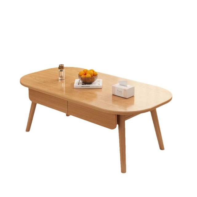 Fully solid wood tea table small apartment living room simple table Chinese rectangular double-layer small tea table storage tea table