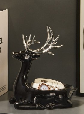 福禄相伴钥匙收纳玄关摆件入户客厅F酒柜玄关现代轻奢乔迁礼物