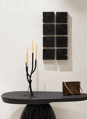 服装店艺术吊坠碳化年轮Wabi-Sabi风格的装饰品，墙上挂，中世纪